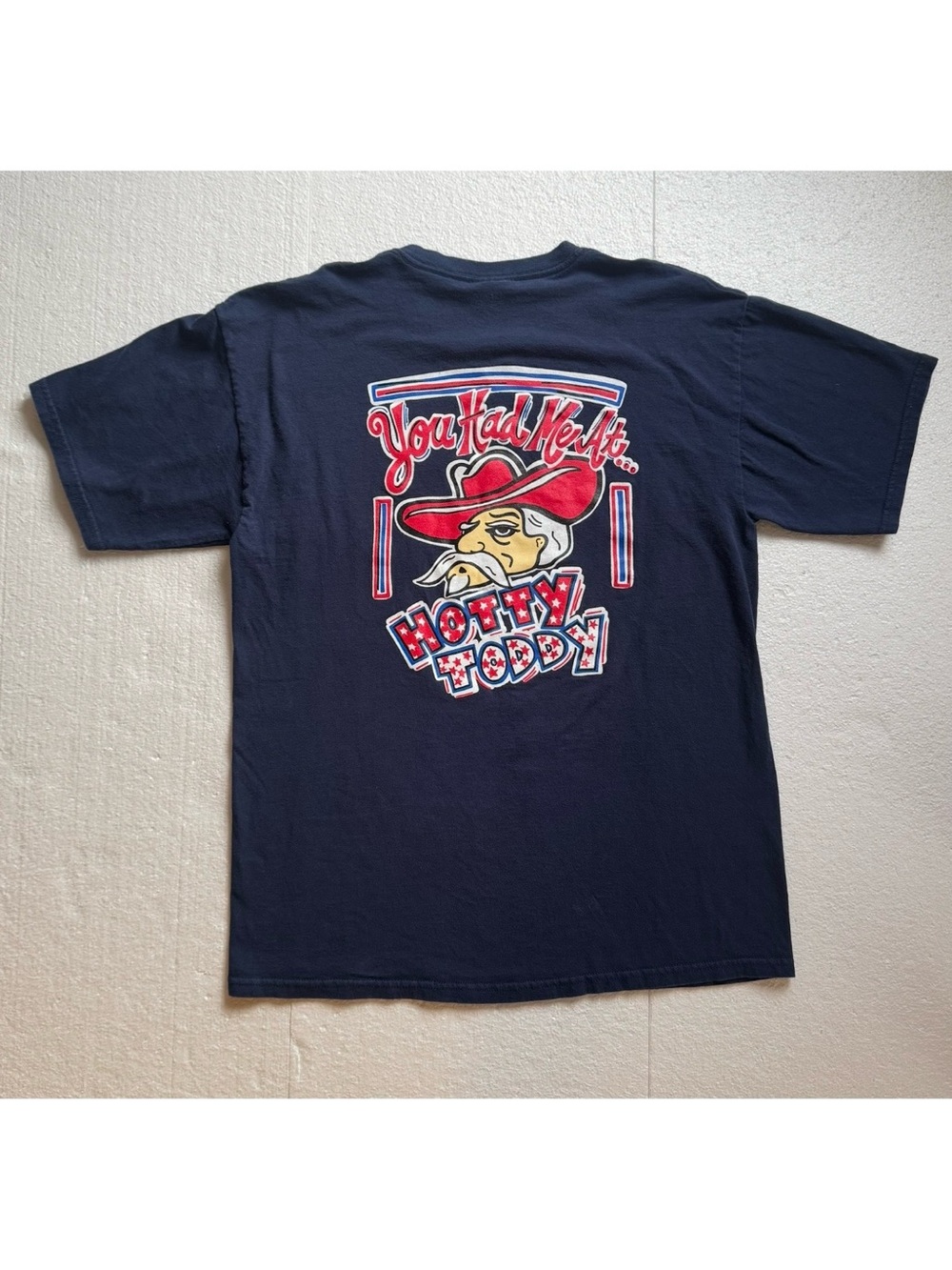 Gildan Navy 'Hotty Toddy' Graphic Tee with Red & White Accents